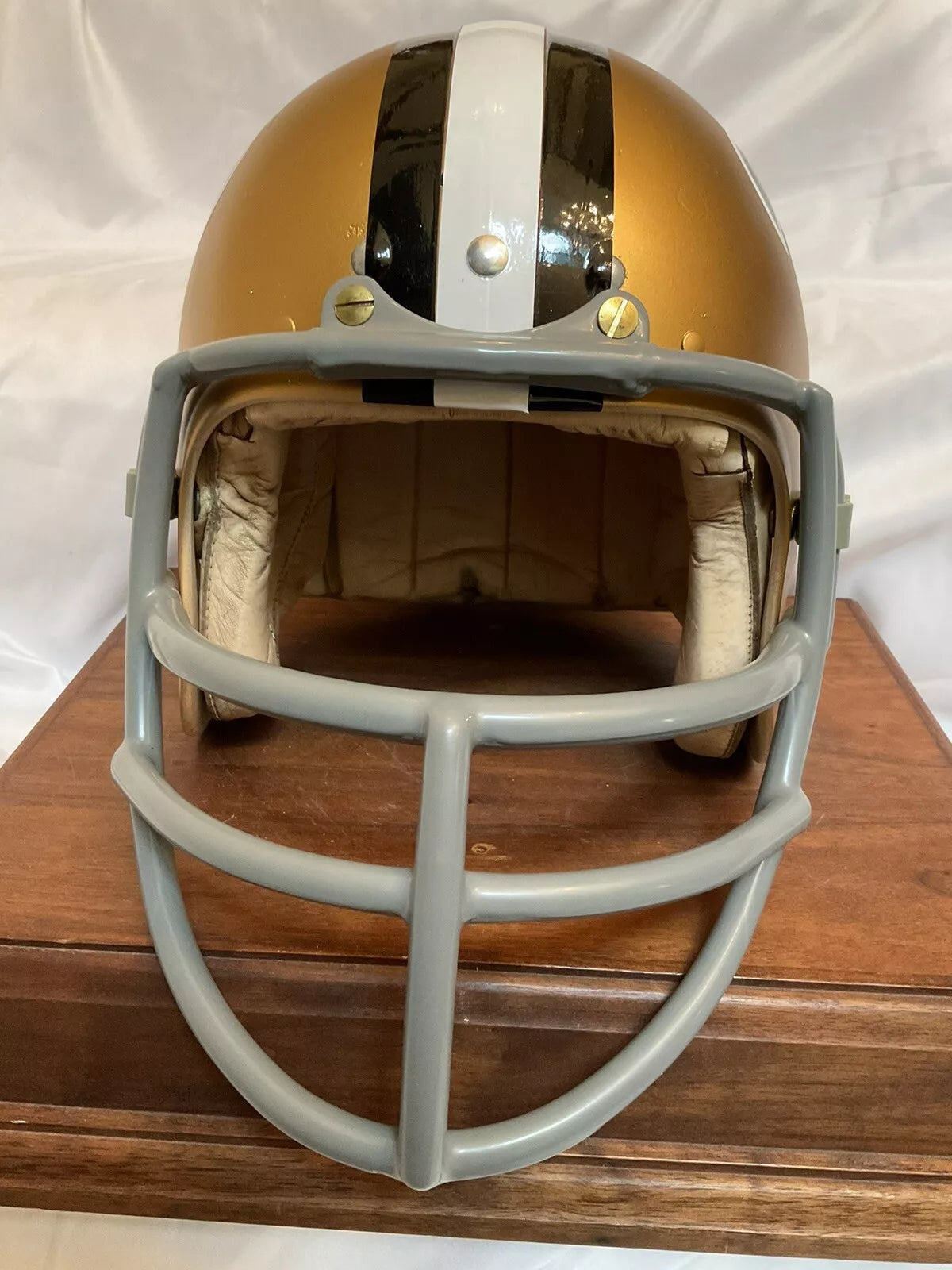 Original Vintage Wilson Football Helmet Custom New Orleans Saints JOP Facemask  WESTBROOKSPORTSCARDS   