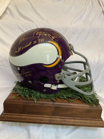 Minnesota Vikings Purple People Eaters Autographed Football Helmet With Turf WESTBROOKSPORTSCARDS