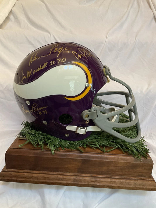 Minnesota Vikings Purple People Eaters Autographed Football Helmet With Turf WESTBROOKSPORTSCARDS