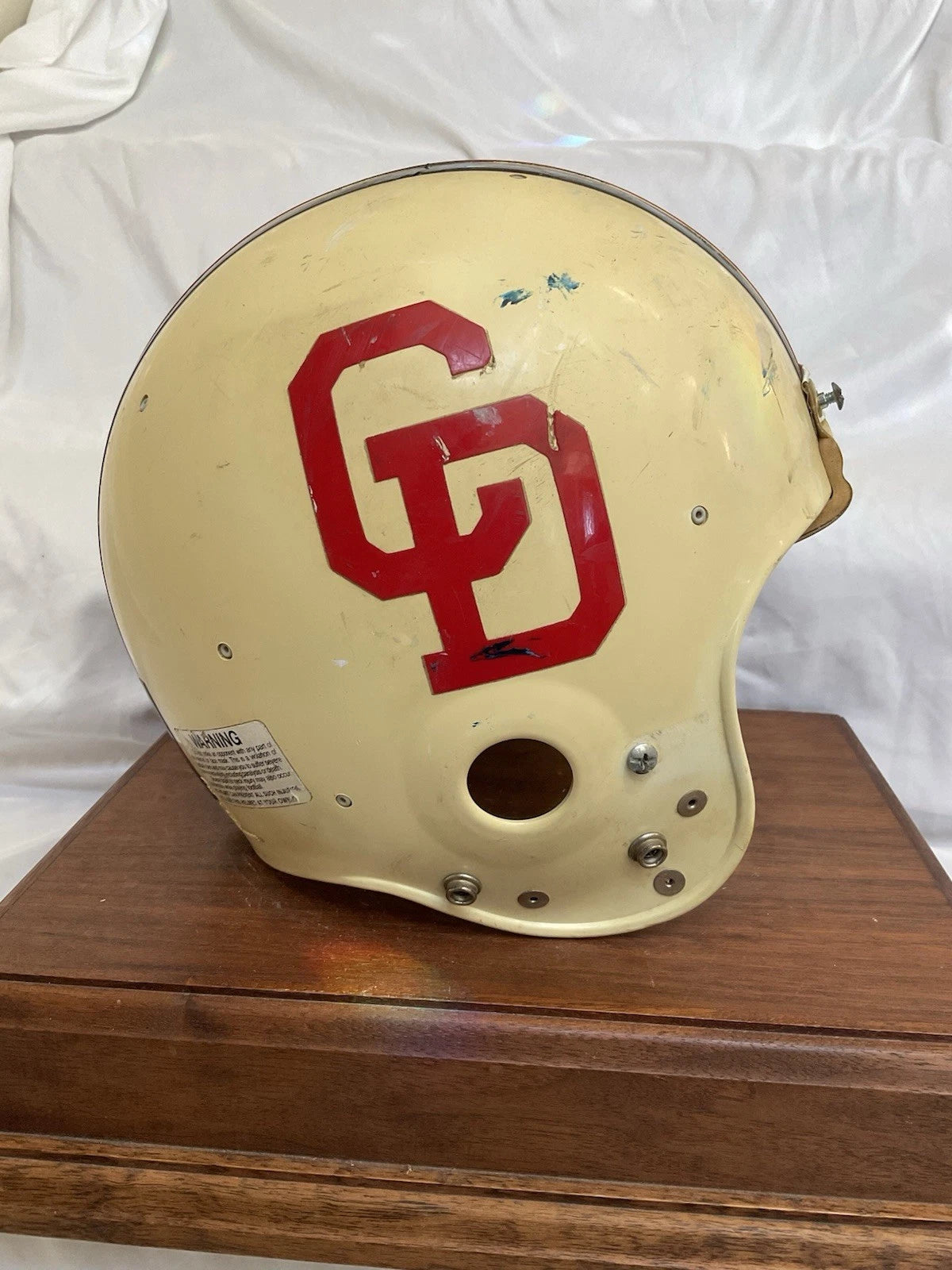Old Riddell Logo Vintage Original 1983 Riddell RDL-45 WD-1 White Football Helmet Size 7 ...