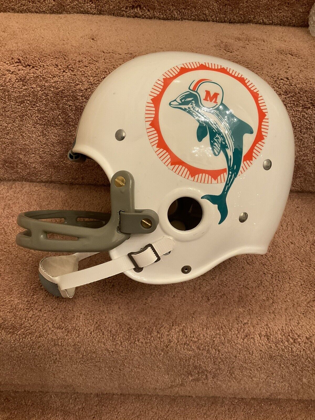 Miami Dolphins Motorcycle Custom Helmet Photo.