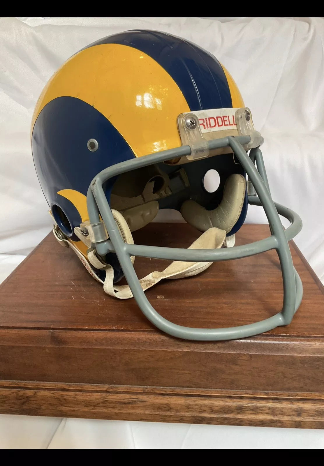 Vintage 1968 Riddell Kra-Lite Football Helmet Los Angeles Rams Game Used 1973  WESTBROOKSPORTSCARDS   