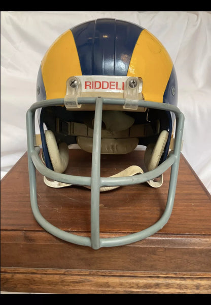 Vintage 1968 Riddell Kra-Lite Football Helmet Los Angeles Rams Game Used 1973  WESTBROOKSPORTSCARDS   