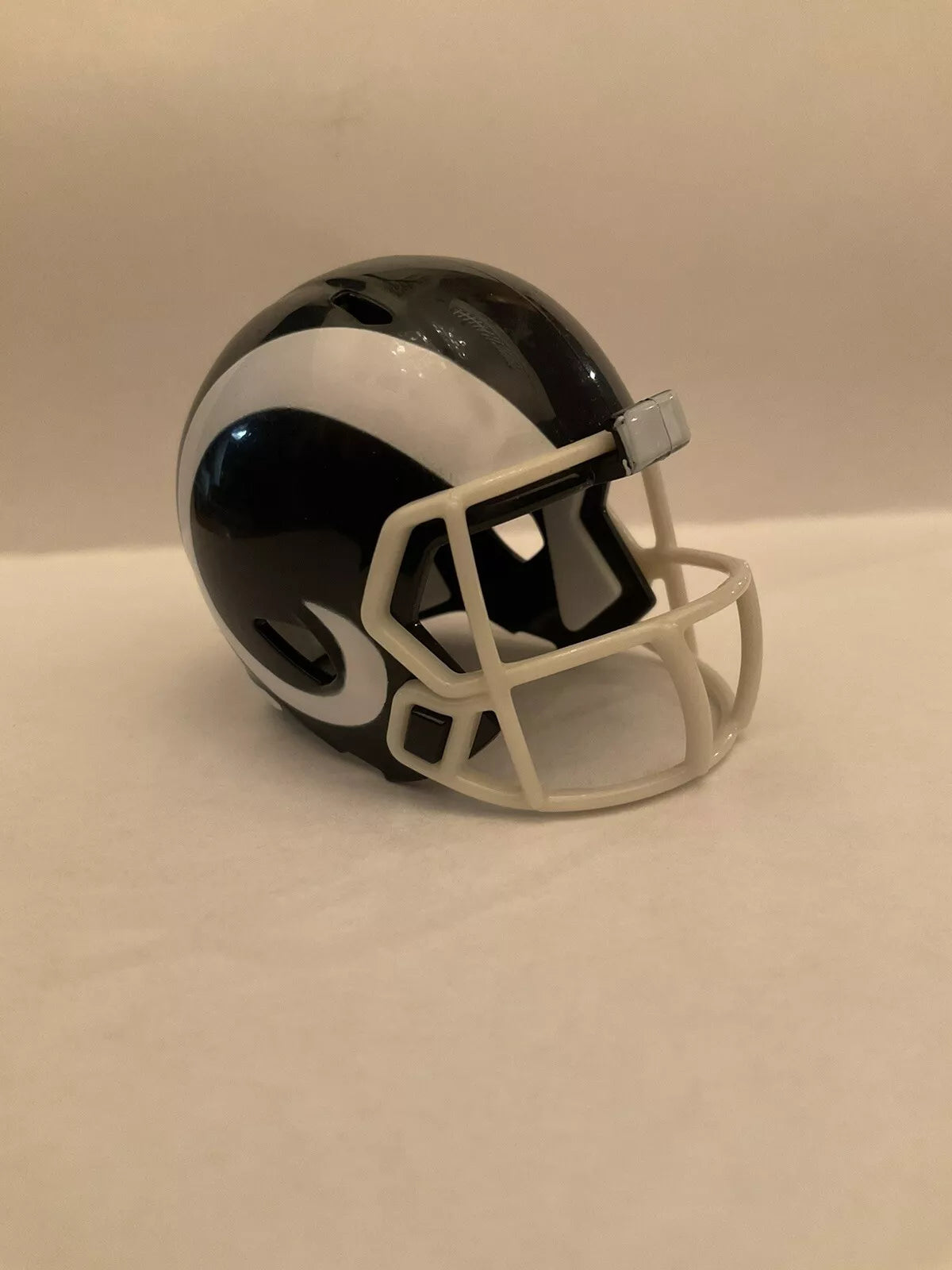 Los Angeles Rams White Horns Custom Riddell Throwback Pocket Pro Helmet  WESTBROOKSPORTSCARDS   