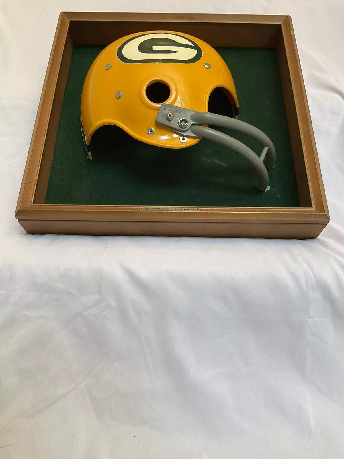 Green Bay Packers Vintage RIDDell Kra-Lite RK Full Size Football Helmet Plaque  WESTBROOKSPORTSCARDS   