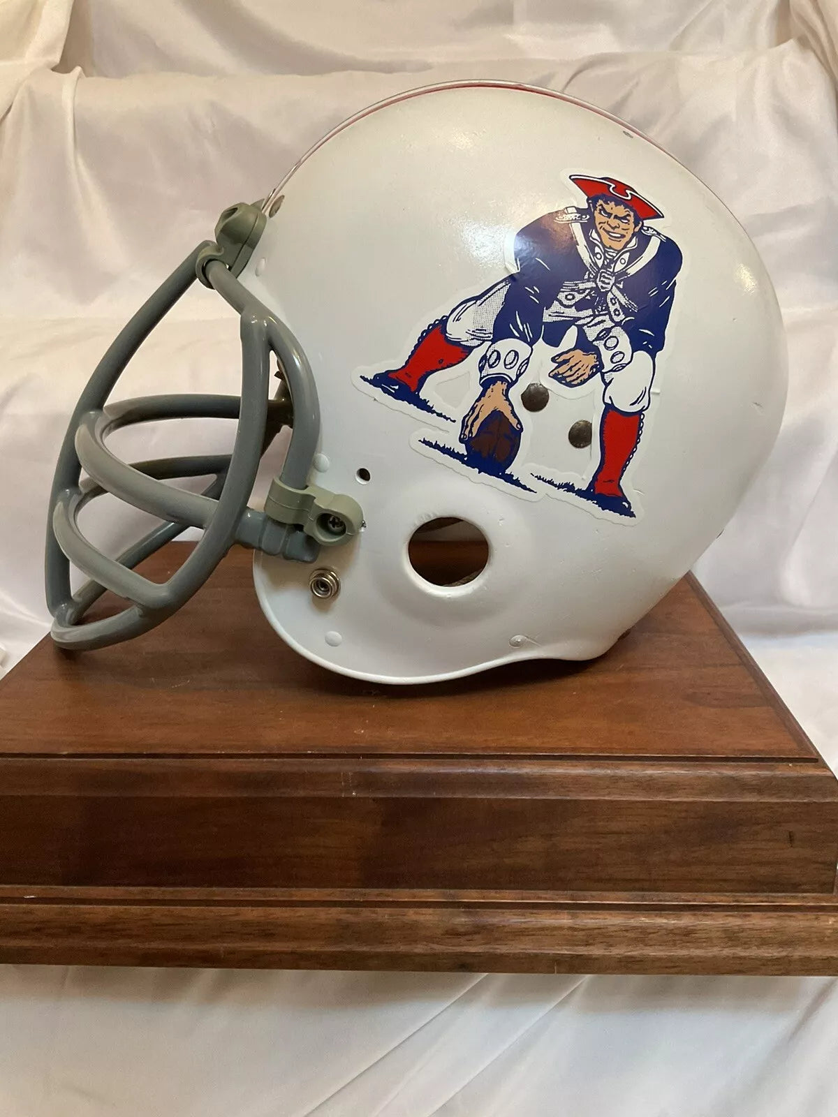 Original Vintage Wilson Football Helmet Custom Boston Patriots NJOP Facemask  WESTBROOKSPORTSCARDS   