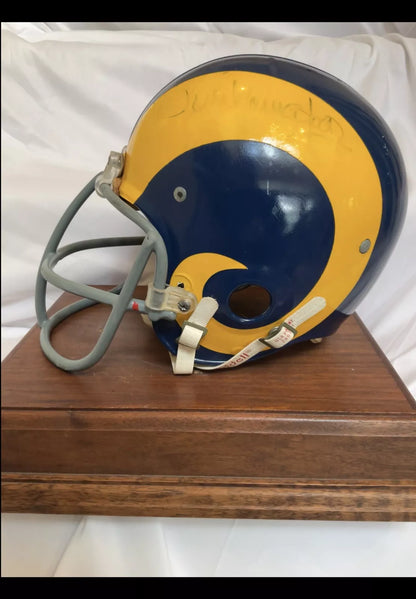 Vintage 1968 Riddell Kra-Lite Football Helmet Los Angeles Rams Game Used 1973  WESTBROOKSPORTSCARDS   