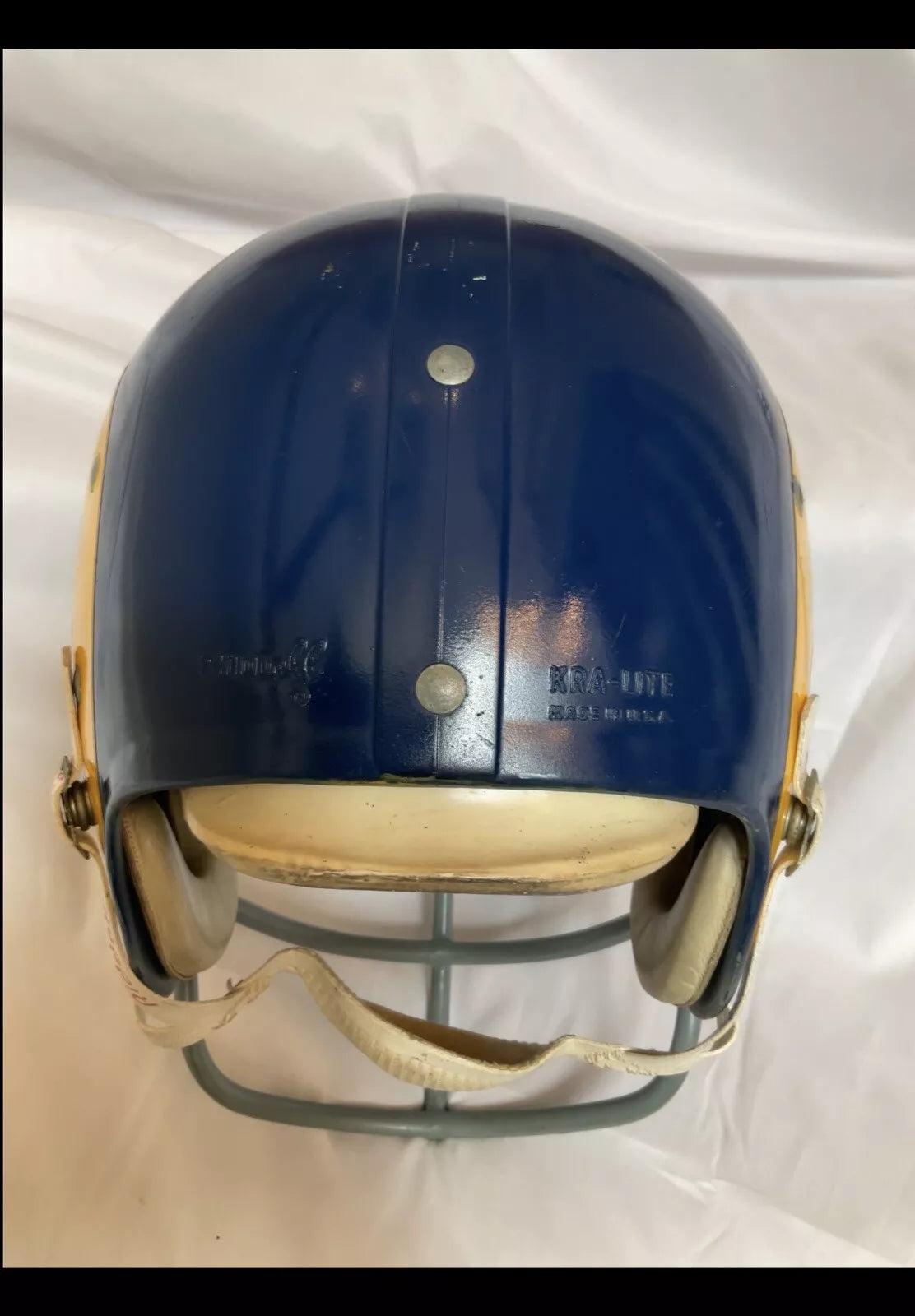 Vintage 1968 Riddell Kra-Lite Football Helmet Los Angeles Rams Game Used 1973  WESTBROOKSPORTSCARDS   