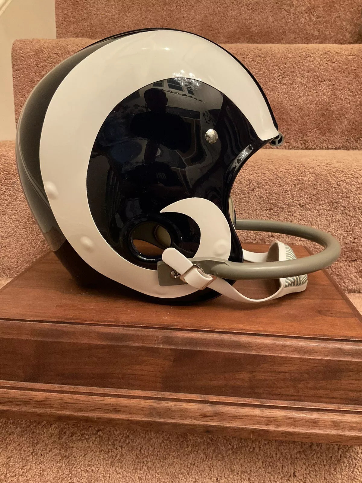 RK2 Style Suspension Football Helmet- Custom Los Angeles Rams Roman Gabriel WESTBROOKSPORTSCARDS