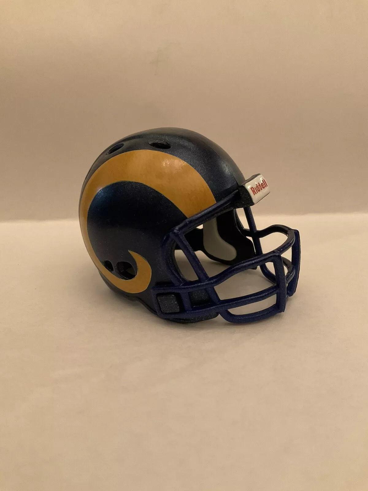 Los Angeles Rams Yellow Gold Horns Custom Riddell Throwback Pocket Pro Helmet  WESTBROOKSPORTSCARDS   