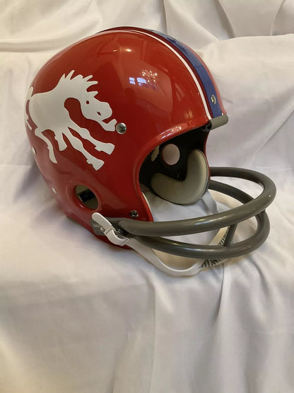 RK2 Style Suspension Football Helmet 1966 Custom Denver Broncos Crazy Horse  WESTBROOKSPORTSCARDS   