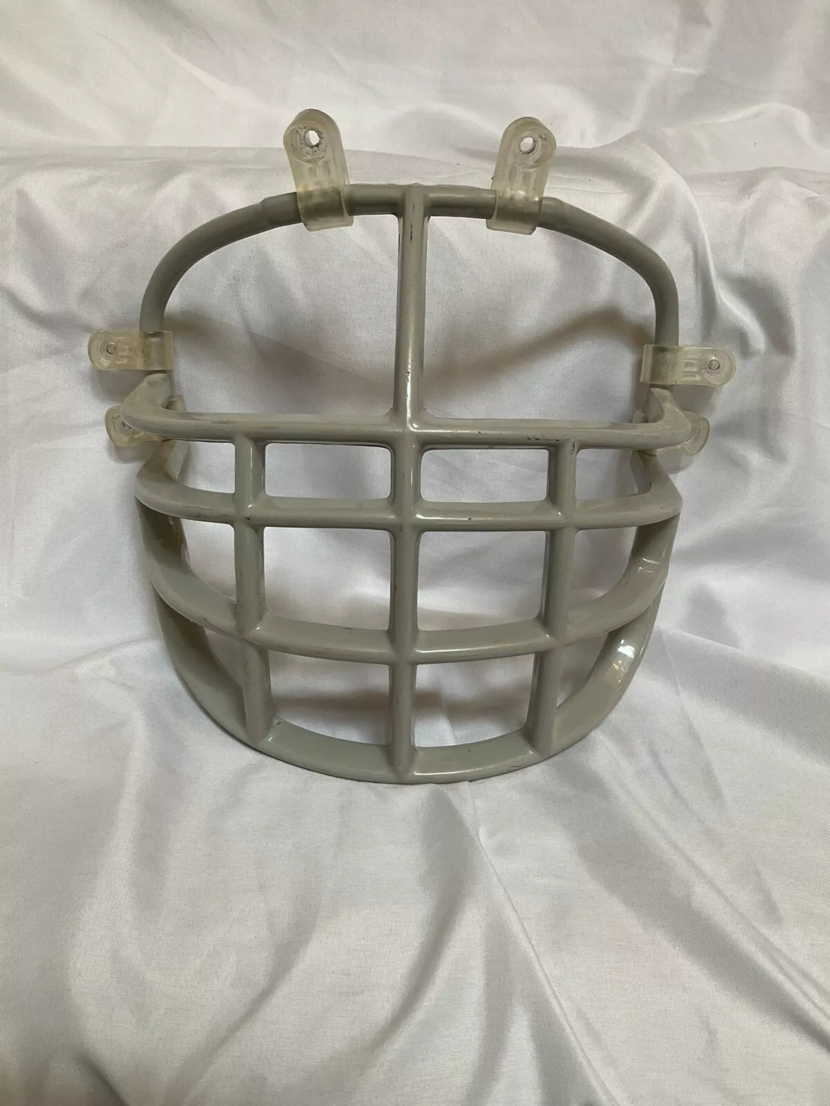 Vintage Lt Gray Riddell 1990s Double Wire Kra-Lite NJOP Football Helmet Facemask  WESTBROOKSPORTSCARDS   