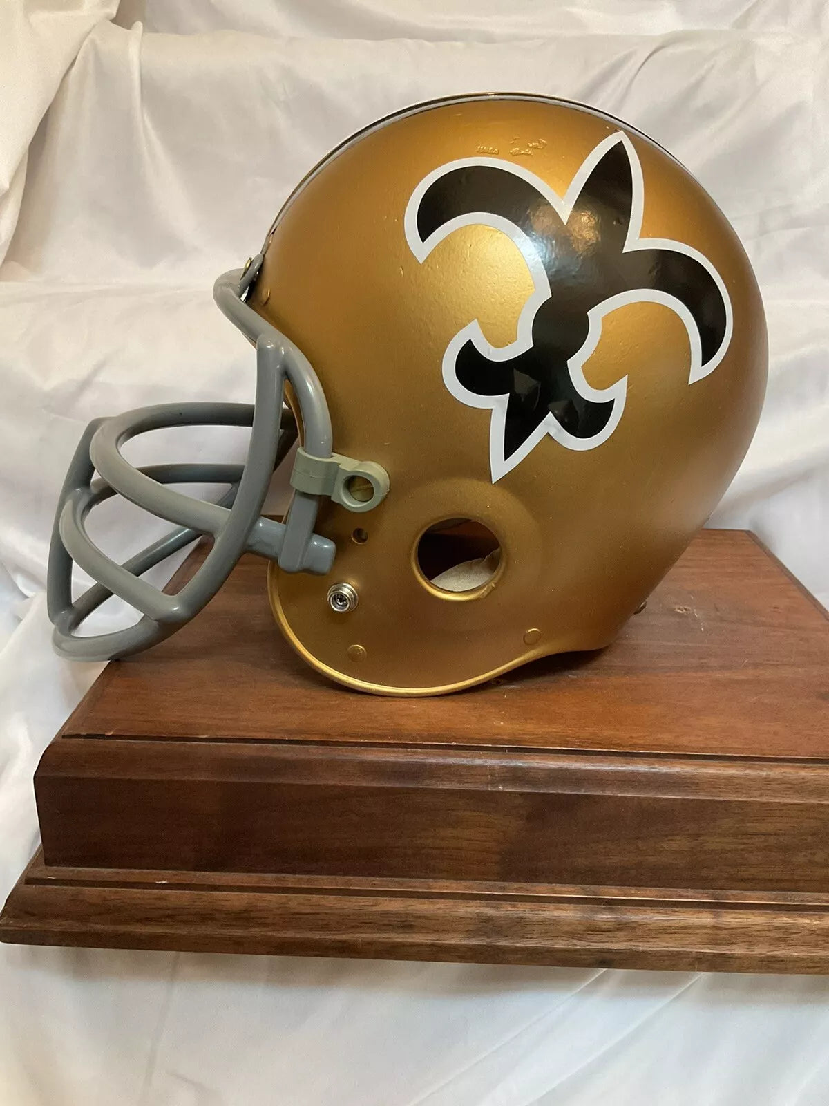 Original Vintage Wilson Football Helmet Custom New Orleans Saints JOP Facemask  WESTBROOKSPORTSCARDS   