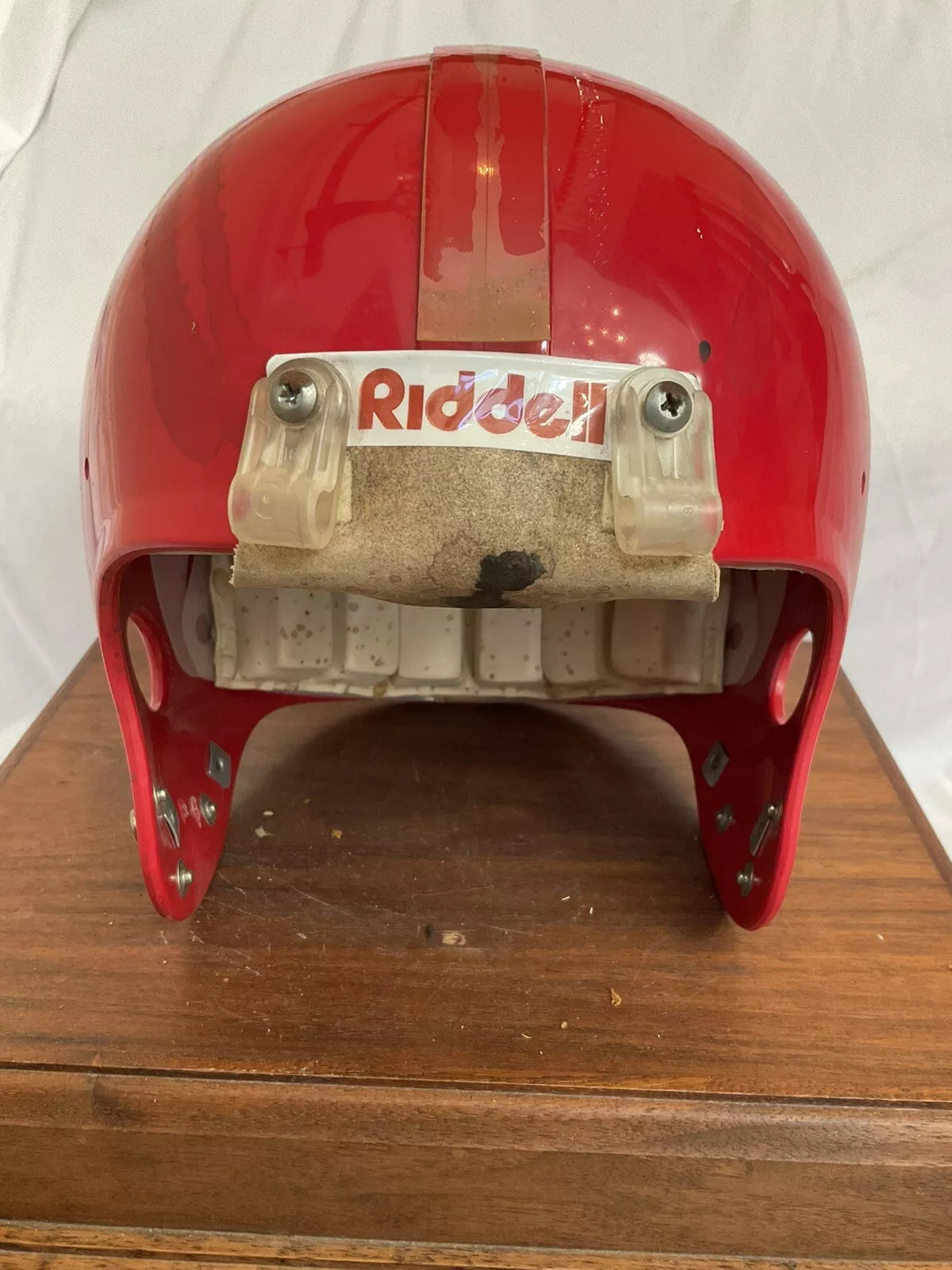 Vintage Medium Red Riddell ACE-1 Football Helmet Kansas City Chiefs Project? WESTBROOKSPORTSCARDS