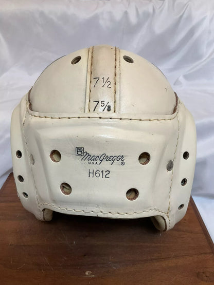 Nice MacGregor Authentic H612 Leather Suspension Football Helmet Size 7 5/8  WESTBROOKSPORTSCARDS   