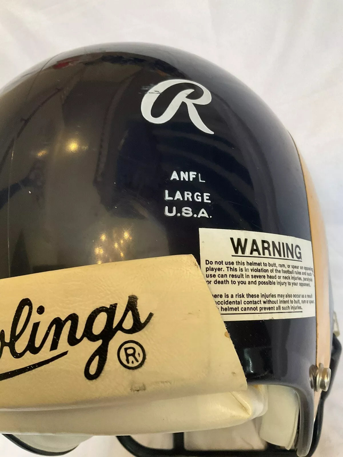 Authentic Vintage Los Angeles Rams Rawlings Large ANFL Football Helmet  WESTBROOKSPORTSCARDS   