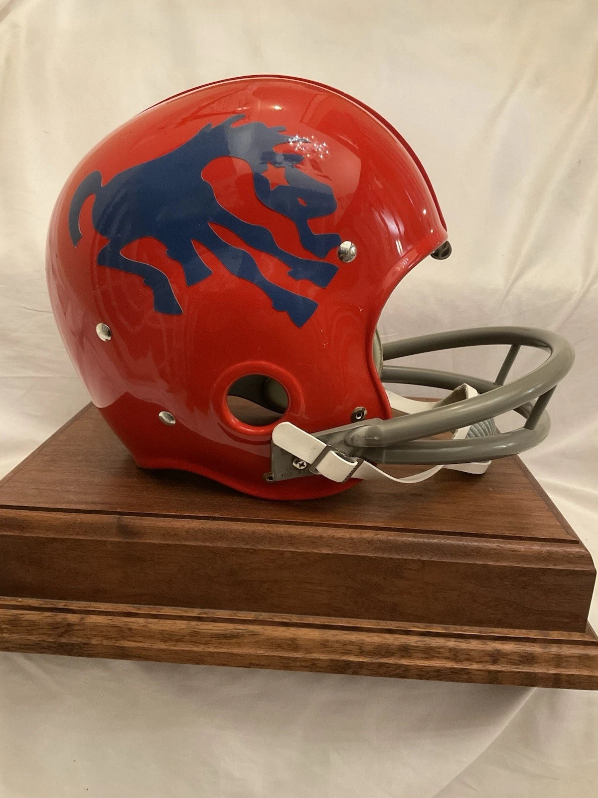 Riddell Kra-Lite RK2 Football Helmet 1962 Denver Broncos Blue Crazy Horse WESTBROOKSPORTSCARDS