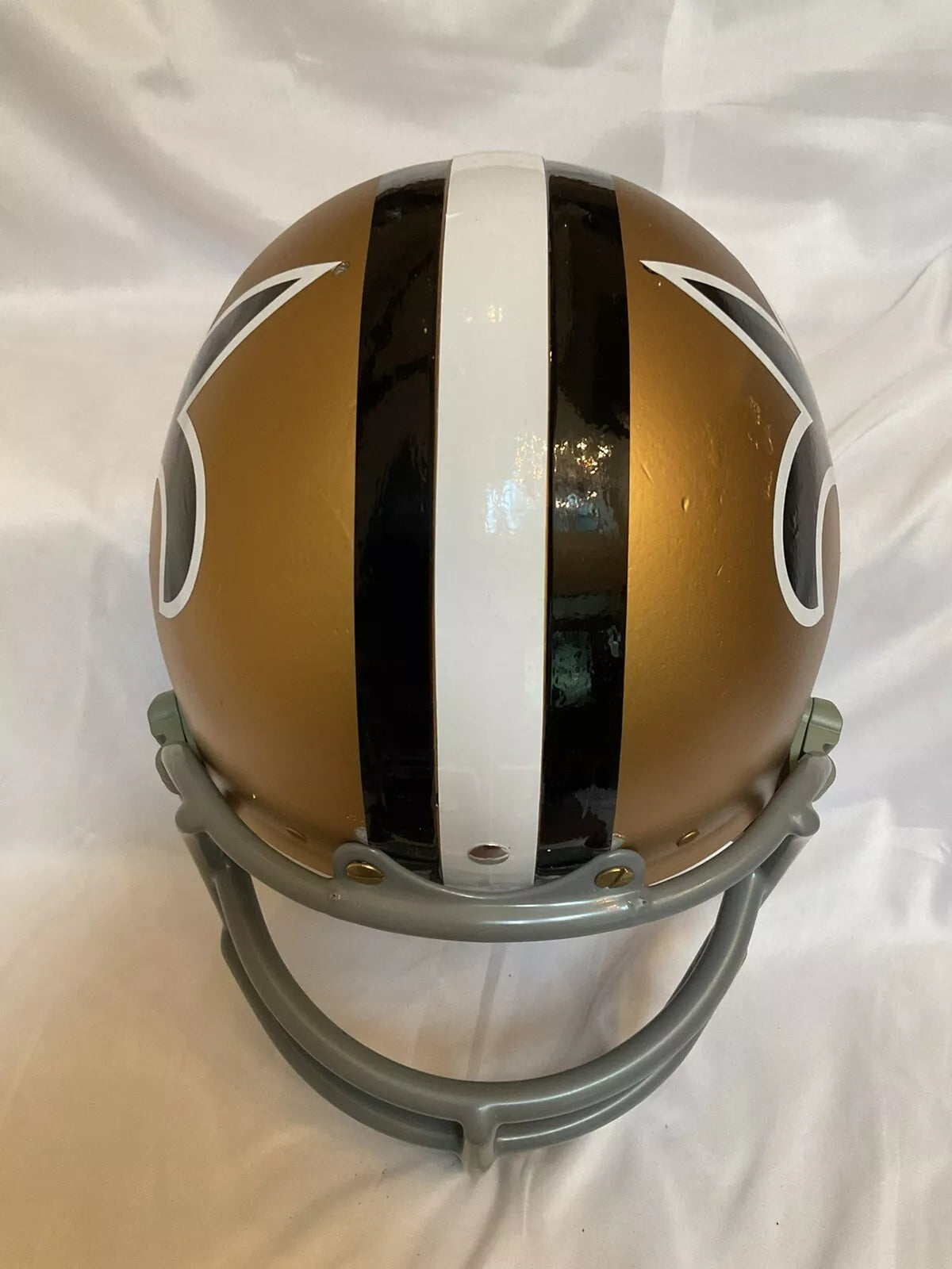 Original Vintage Wilson Football Helmet Custom New Orleans Saints JOP Facemask  WESTBROOKSPORTSCARDS   