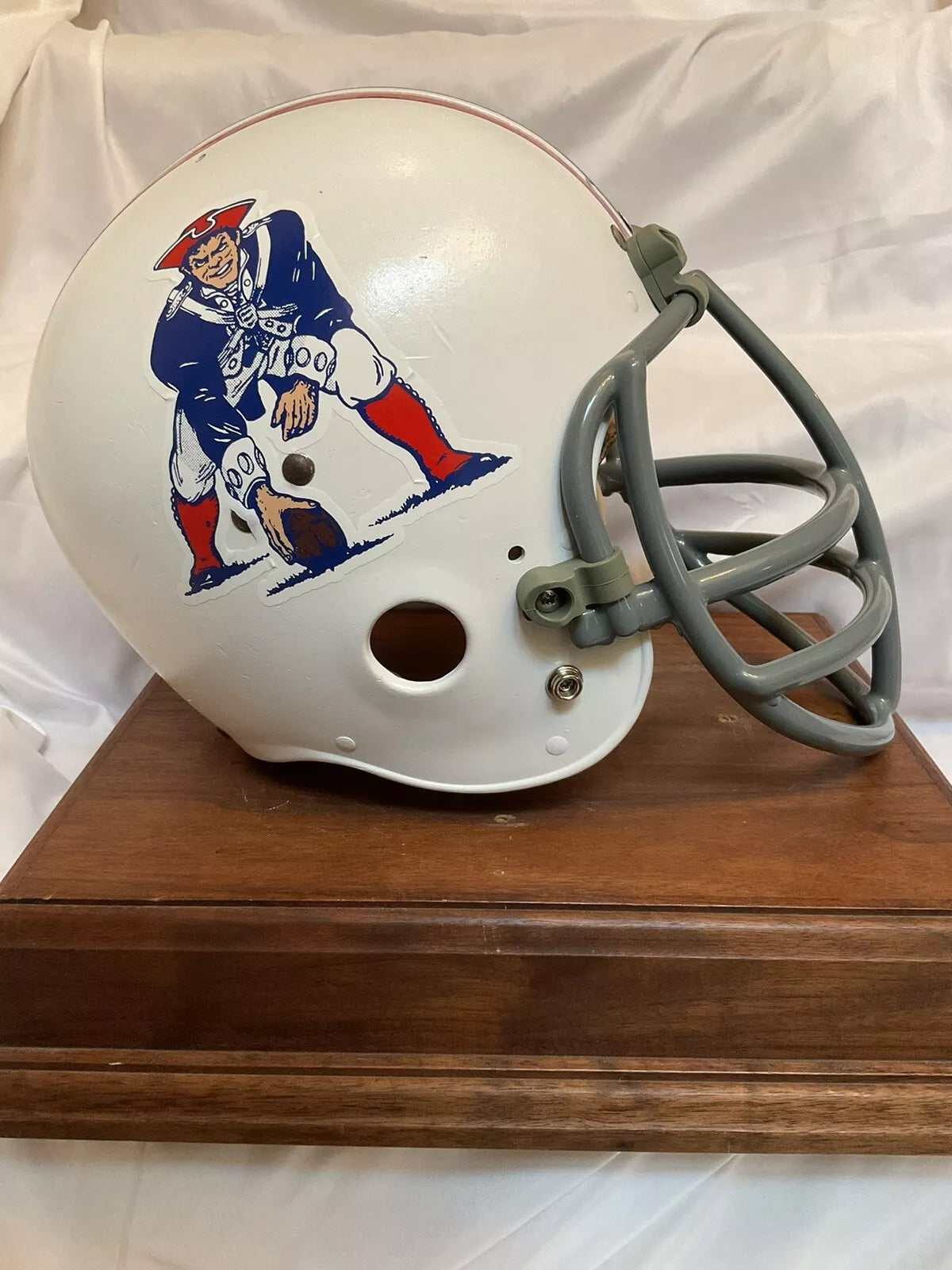 Original Vintage Wilson Football Helmet Custom Boston Patriots NJOP Facemask  WESTBROOKSPORTSCARDS   