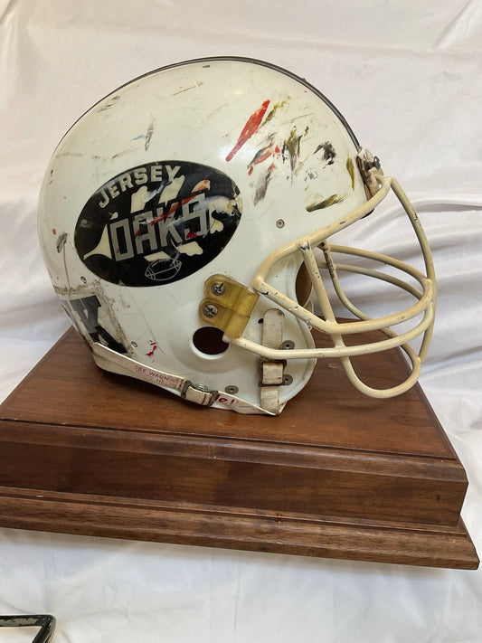 Vintage Riddell WD-1 New Jersey Oaks 1984 Game Used Football Helmet WESTBROOKSPORTSCARDS