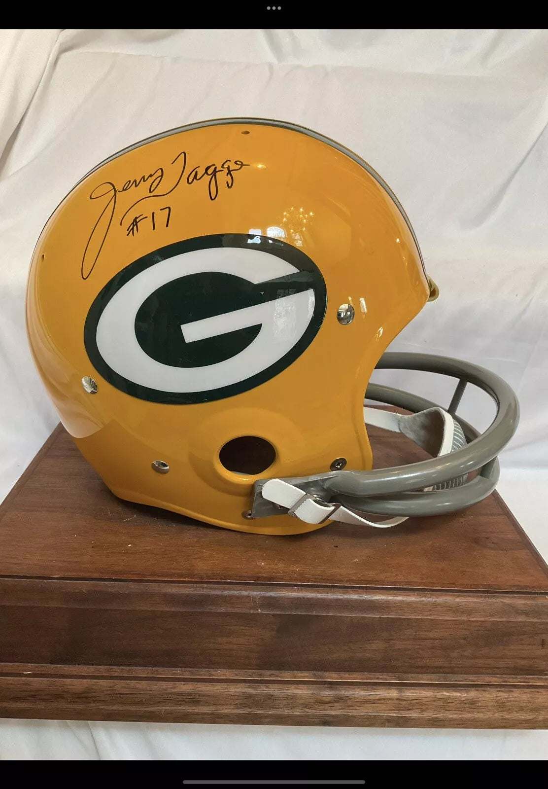 TK2 Style Football Helmet Custom Green Bay Packers Jerry Tagge Autograph