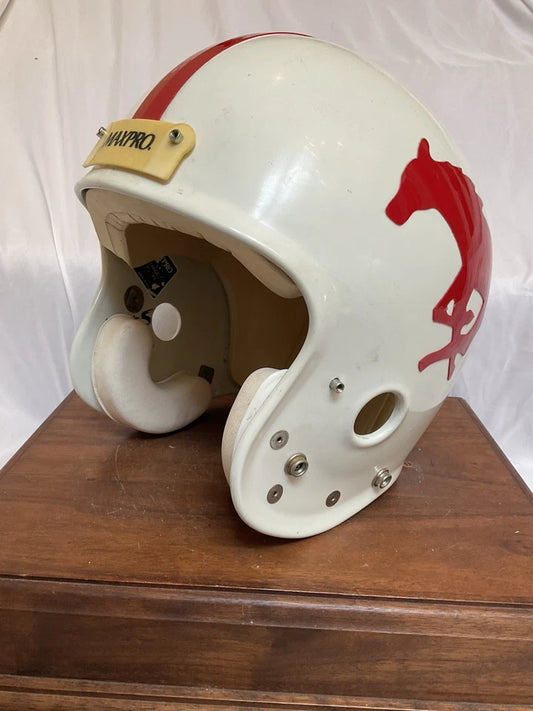 MaxPro Size 7 3/8 Game Used White Shell Football Helmet WESTBROOKSPORTSCARDS