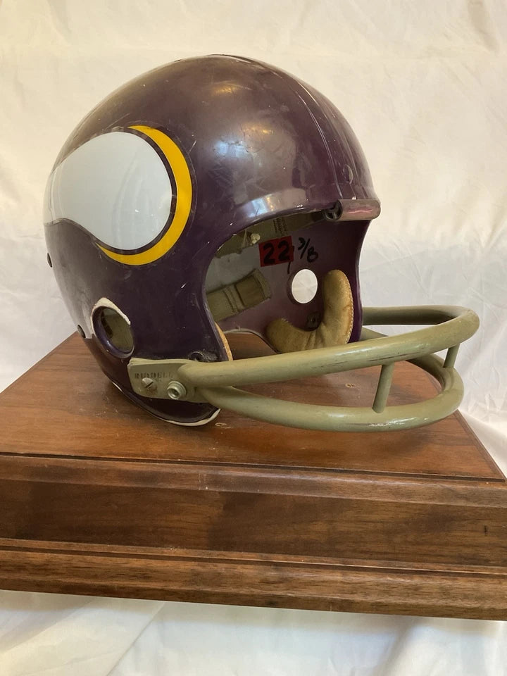 Riddell TK2 Used Suspension Football Helmet Custom Minnesota Vikings Paul Krause WESTBROOKSPORTSCARDS
