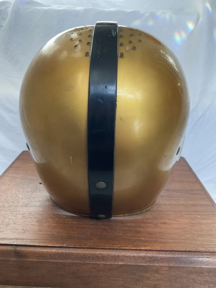 Riddell 1956 RT2 Vintage Football Helmet Gold Under Clear Shell Army? WESTBROOKSPORTSCARDS