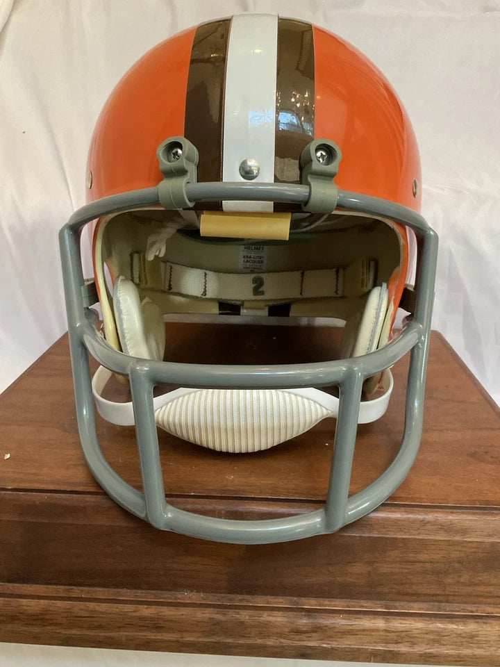 Original Riddell 1973 Cleveland Browns Kra-Lite TK2 Game Football Helmet Kelly WESTBROOKSPORTSCARDS