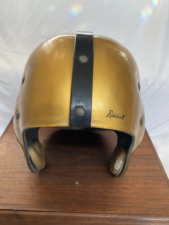 Riddell 1956 RT2 Vintage Football Helmet Gold Under Clear Shell Army? WESTBROOKSPORTSCARDS