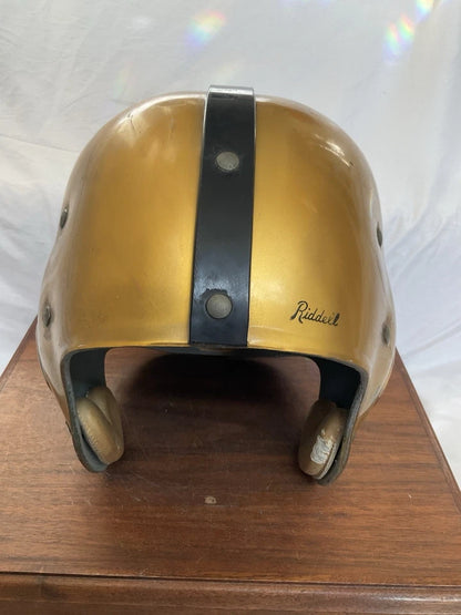 Riddell 1956 RT2 Vintage Football Helmet Gold Under Clear Shell Army? WESTBROOKSPORTSCARDS