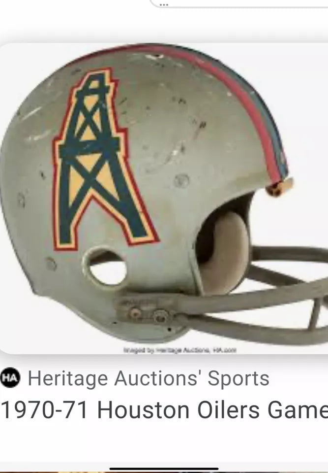 Original Vintage Wilson Football Helmet Custom 1969 - 1970 Houston Oilers  WESTBROOKSPORTSCARDS   