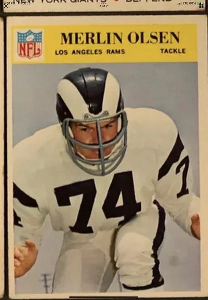 Los Angeles Rams Painted Horns RK2 Style Suspension Football Helmet Olsen