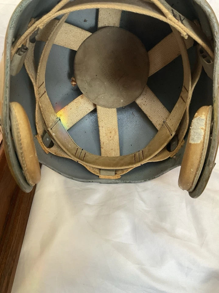 Riddell 1956 RT2 Vintage Football Helmet Gold Under Clear Shell Army? WESTBROOKSPORTSCARDS