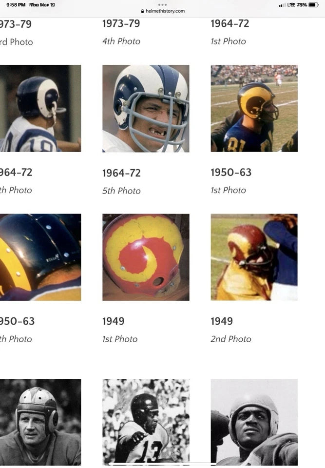 Los Angeles Rams Custom 1949 Throwback DuraLite Football Helmet WESTBROOKSPORTSCARDS