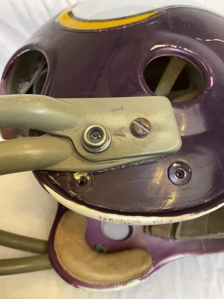 Riddell TK2 Used Suspension Football Helmet Custom Minnesota Vikings Paul Krause WESTBROOKSPORTSCARDS