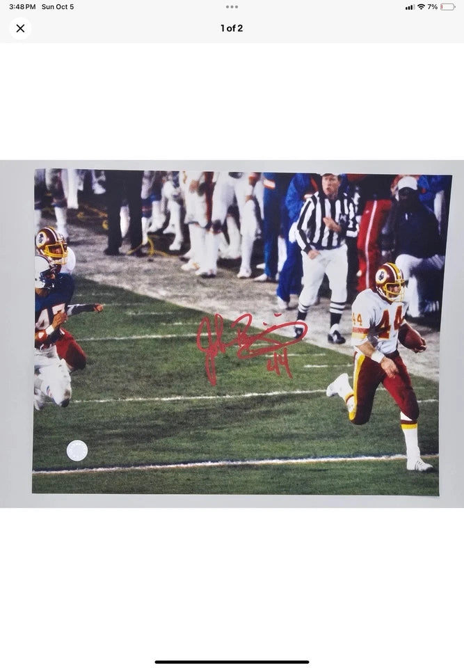 Riddell Football Helmet Custom 1982 Washington Redskins Tucked Feather Riggins