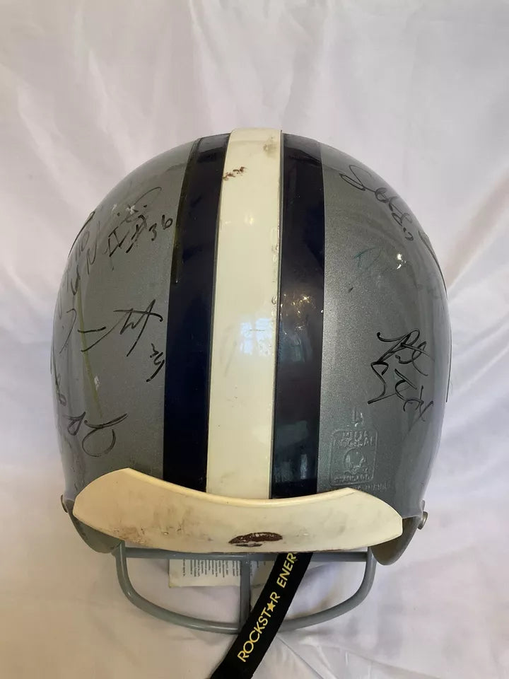 Riddell Football Helmet 2009 Dallas Cowboys Game Used Team Autographed  WESTBROOKSPORTSCARDS   