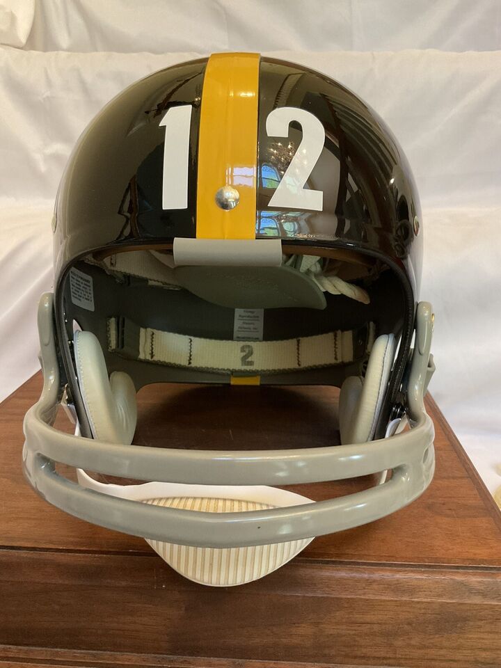 TK2 Style Custom Football Helmet Pittsburgh Steelers Terry Bradshaw Dungard Mask  WESTBROOKSPORTSCARDS   