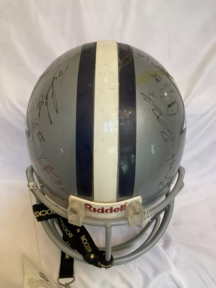 Riddell Football Helmet 2009 Dallas Cowboys Game Used Team Autographed  WESTBROOKSPORTSCARDS   