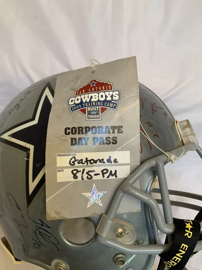 Riddell Football Helmet 2009 Dallas Cowboys Game Used Team Autographed  WESTBROOKSPORTSCARDS   