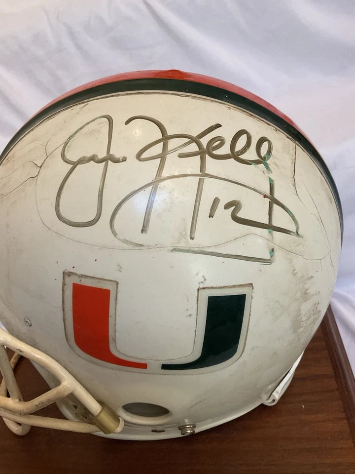 Jim Kelly Autographed Miami Hurricanes Game Used Riddell VSR-3 Football Helmet WESTBROOKSPORTSCARDS