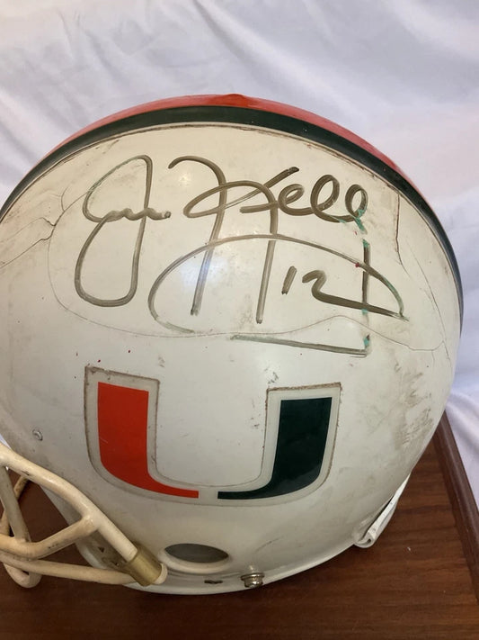 Jim Kelly Autographed Miami Hurricanes Game Used Riddell VSR-3 Football Helmet WESTBROOKSPORTSCARDS