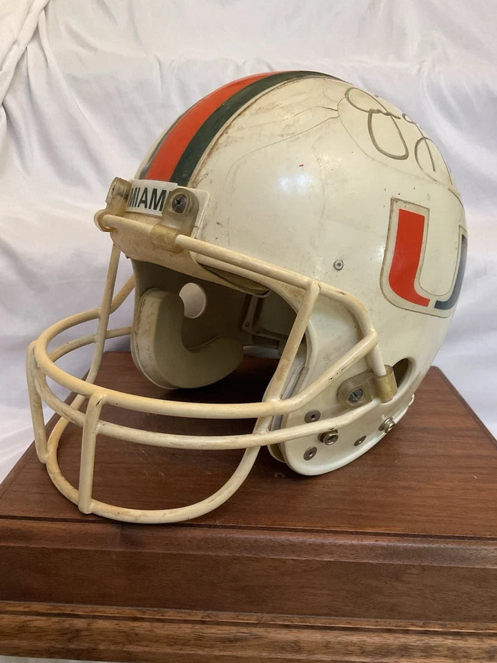 Jim Kelly Autographed Miami Hurricanes Game Used Riddell VSR-3 Football Helmet WESTBROOKSPORTSCARDS