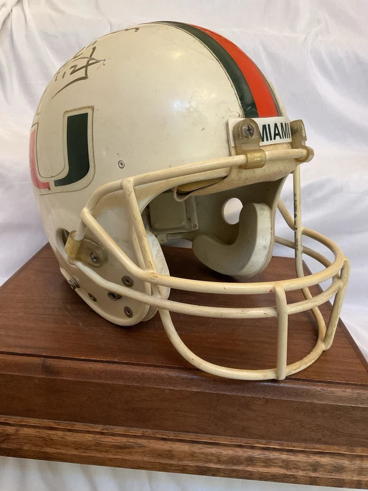 Jim Kelly Autographed Miami Hurricanes Game Used Riddell VSR-3 Football Helmet WESTBROOKSPORTSCARDS