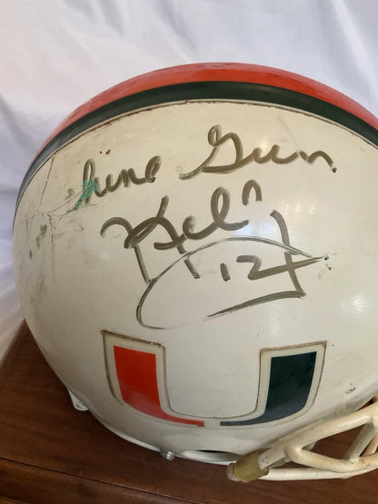 Jim Kelly Autographed Miami Hurricanes Game Used Riddell VSR-3 Football Helmet WESTBROOKSPORTSCARDS