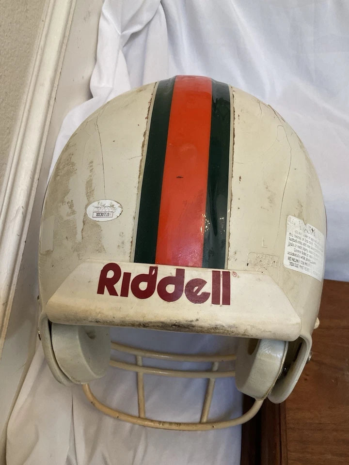 Jim Kelly Autographed Miami Hurricanes Game Used Riddell VSR-3 Football Helmet WESTBROOKSPORTSCARDS