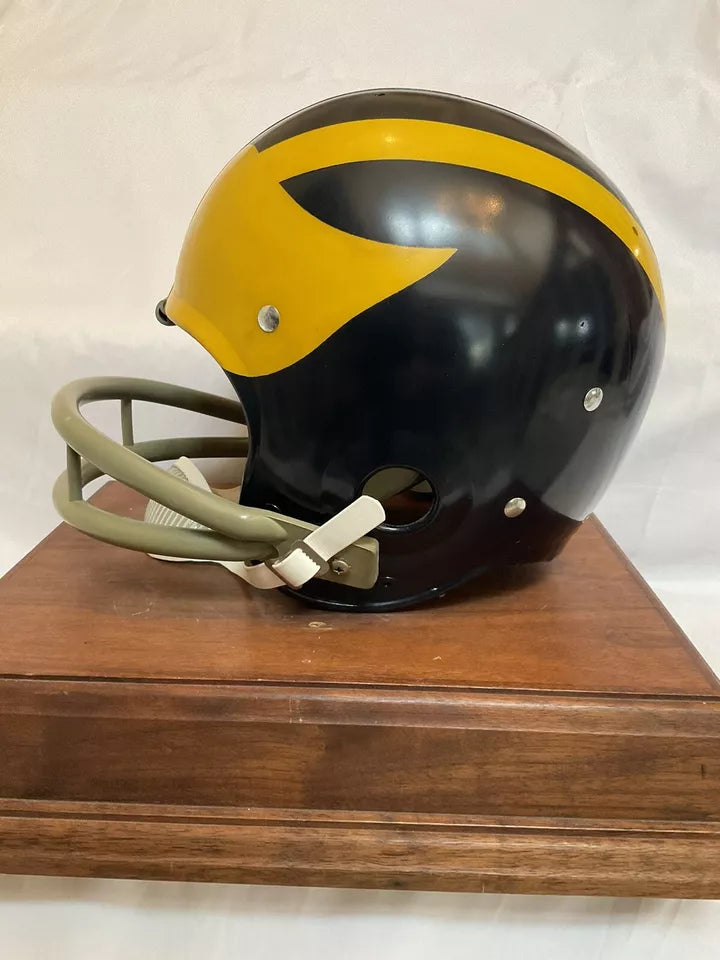 Original Riddell 1969 Michigan Wolverines Kra-Lite TK2 Game Football Helmet  WESTBROOKSPORTSCARDS   