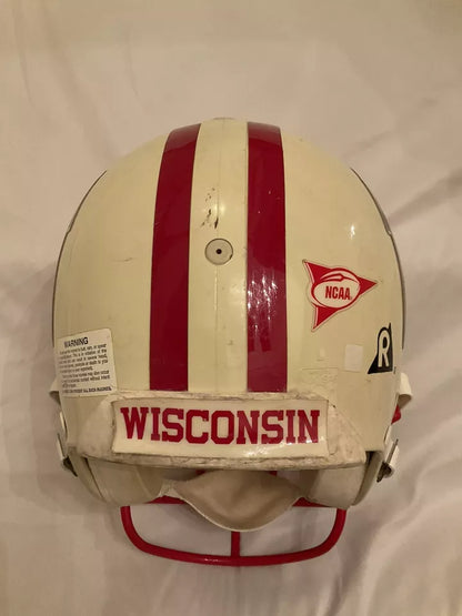 RIddell VSR-4 Football Helmet Vintage Game Used Wisconsin Badgers  WESTBROOKSPORTSCARDS   