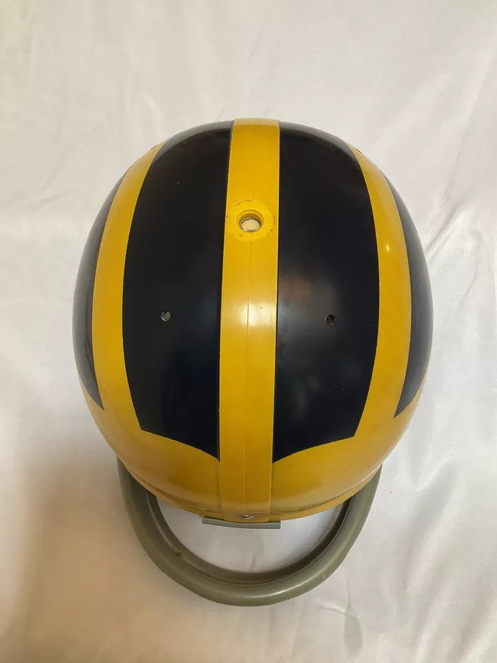 Original Riddell 1969 Michigan Wolverines Kra-Lite TK2 Game Football Helmet  WESTBROOKSPORTSCARDS   